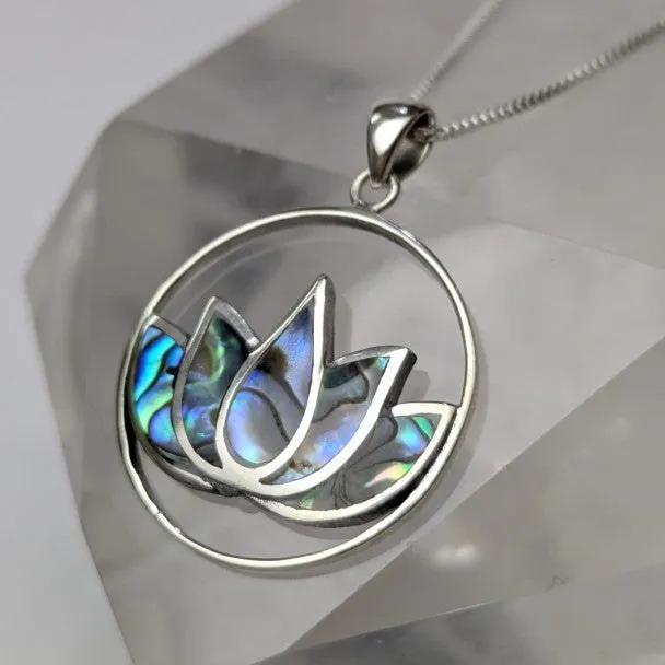 Flor de Loto con Concha Paua